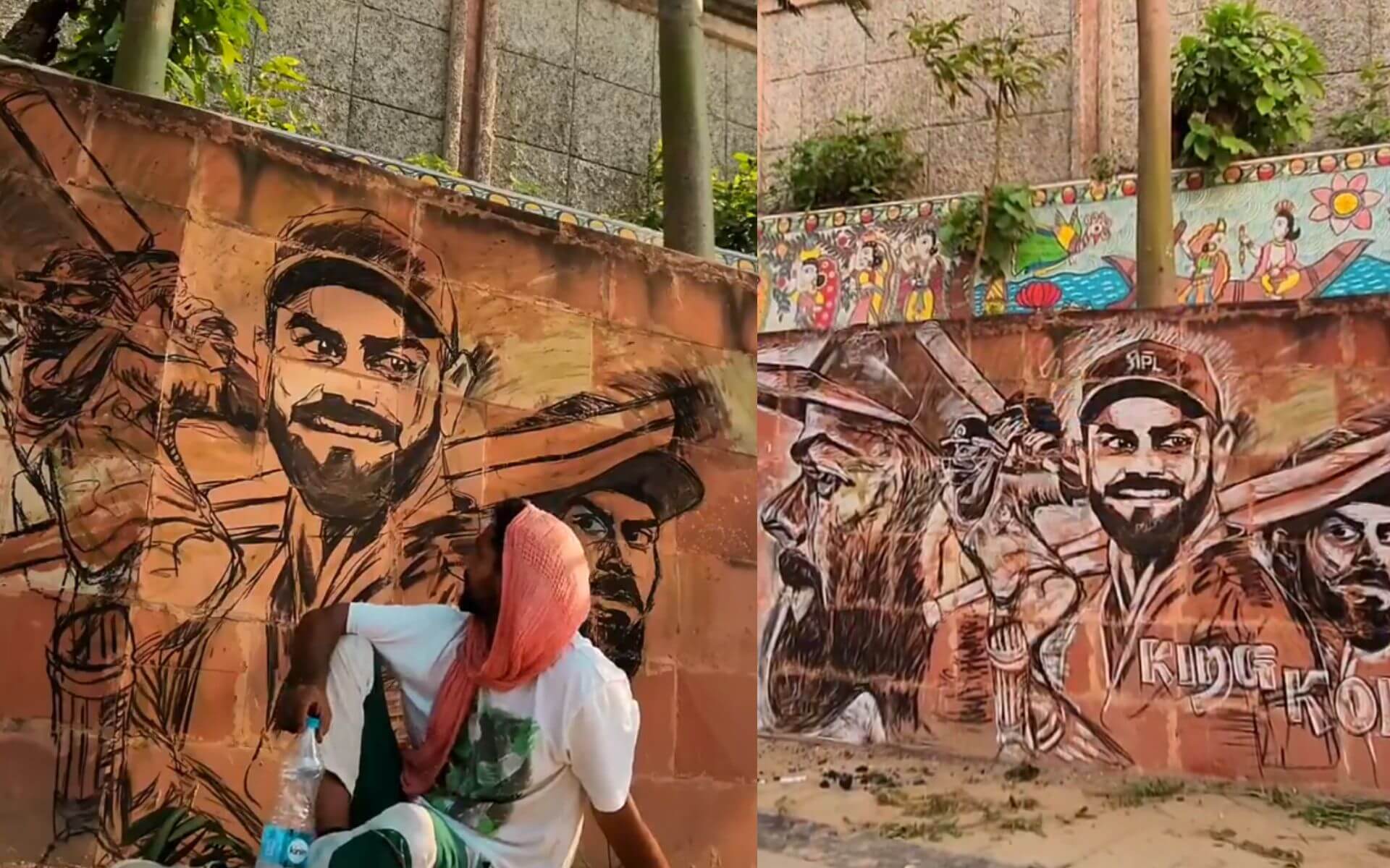 Virat Kohli Fan’s Epic Chalk Art [X.com]